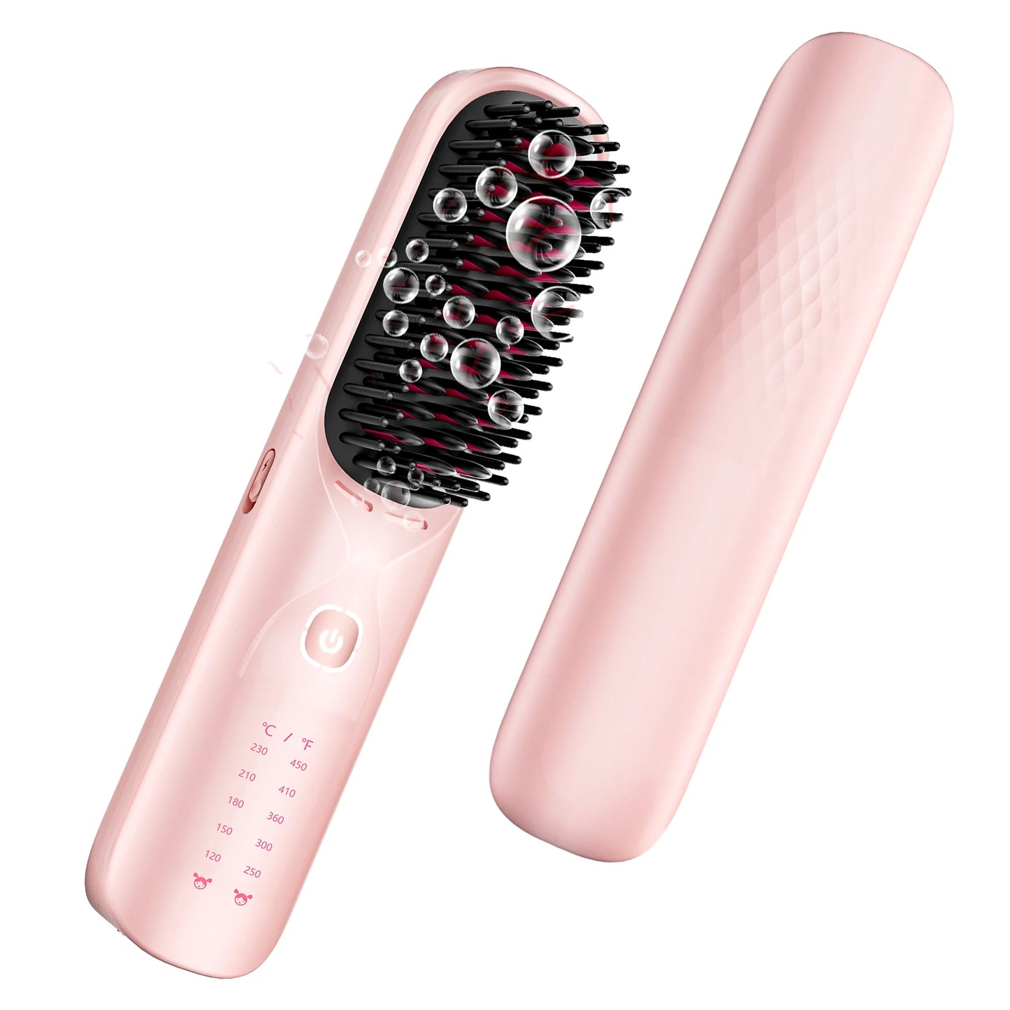 BOPCAL Cordless Hair Straightener Brush Negative Ions LED Display