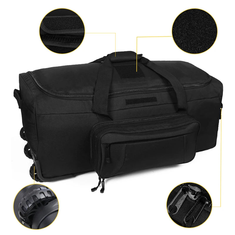 Q Tactical Rolling Duffel Bag for Travel and Camping Luggage