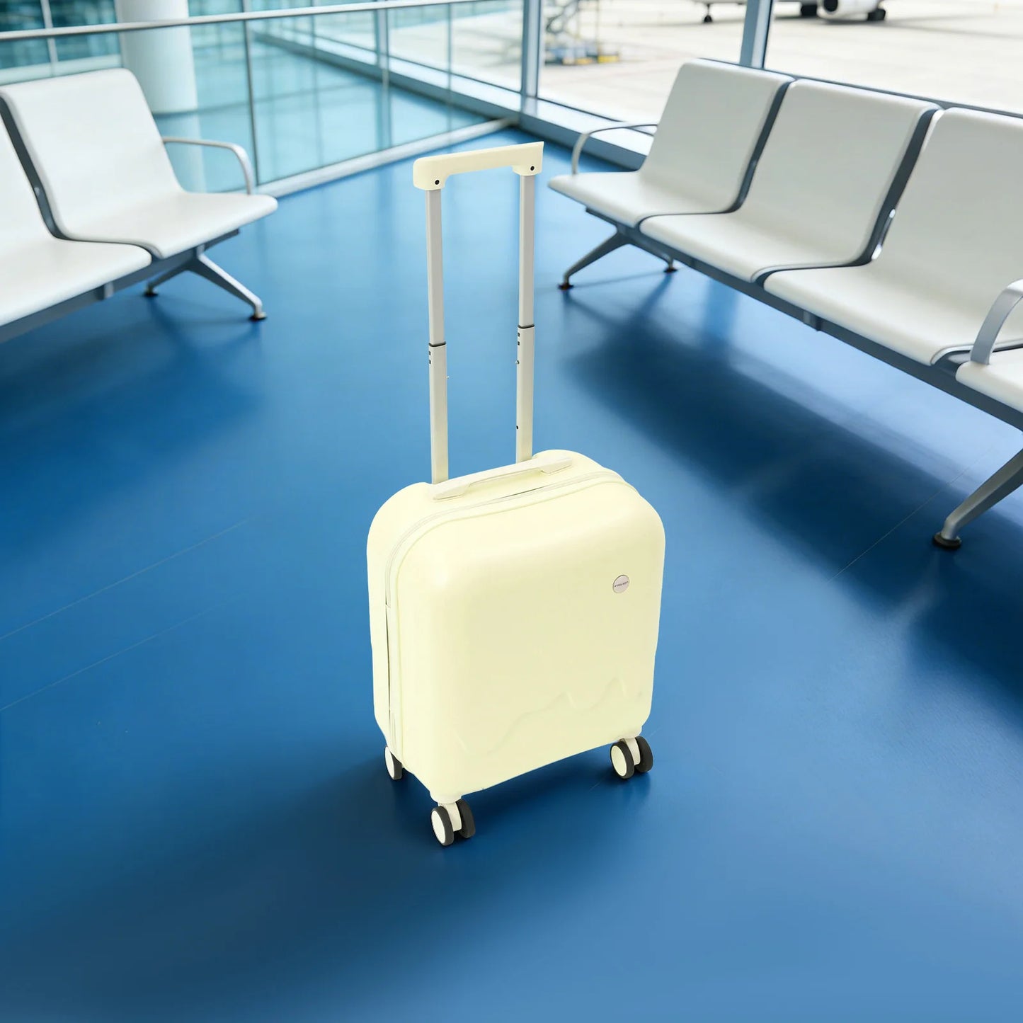 Hardside Carry On Luggage ABS PVC With USB Port Cup Holder Password Lock