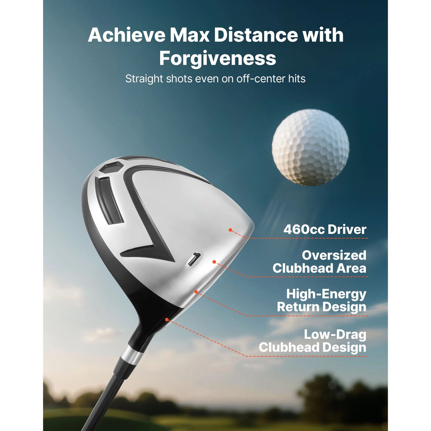 SucceBuy Golf Club Set 12 Piece Right Handed With Driver
