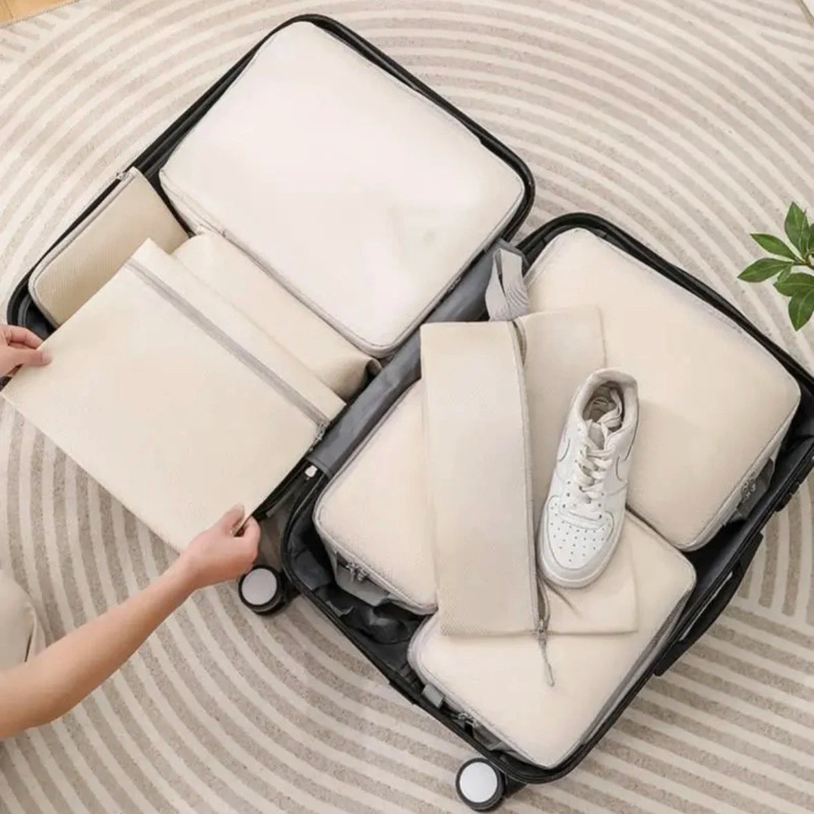6 Piece Compression Packing Cubes For Luggage Organization And Travel