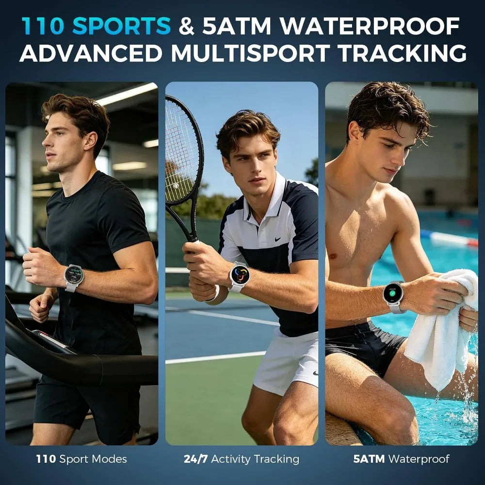 AMOLED GPS Smartwatch Bluetooth Calls Waterproof HR Monitor Android IOS