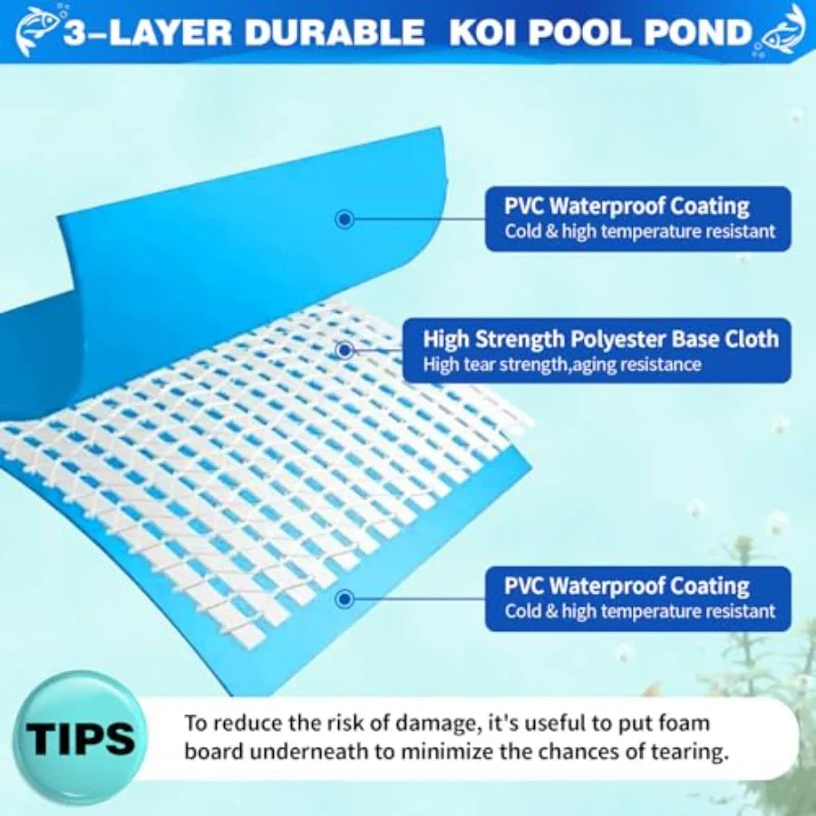 Temporary KOI Outdoor Pond Aquarium Tank With PVC Viewing Panel