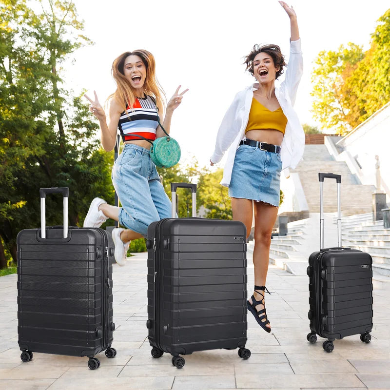 Expandable 3-Piece Luggage Set Hardshell ABS TSA Lock