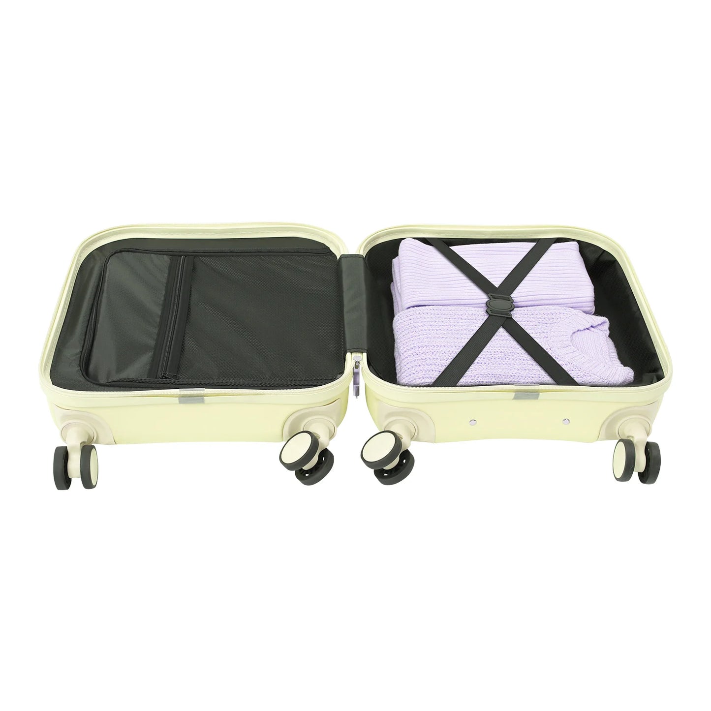 Hardside Carry On Luggage ABS PVC With USB Port Cup Holder Password Lock