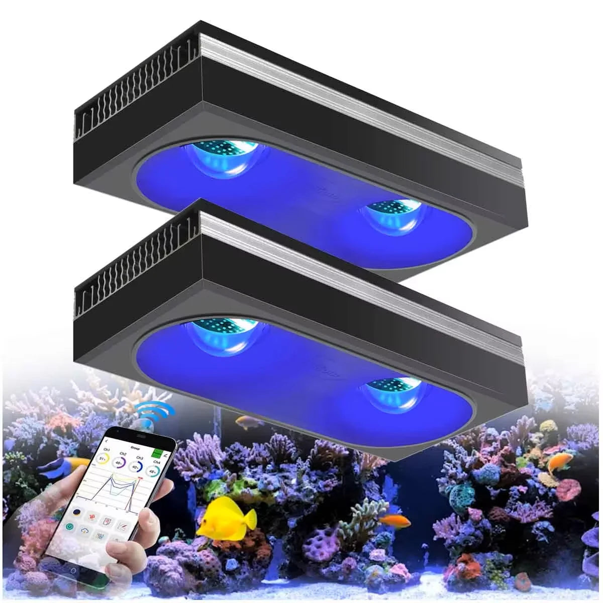 PopBloom RL180 WiFi 180W Full Spectrum LED Aquarium Reef Light