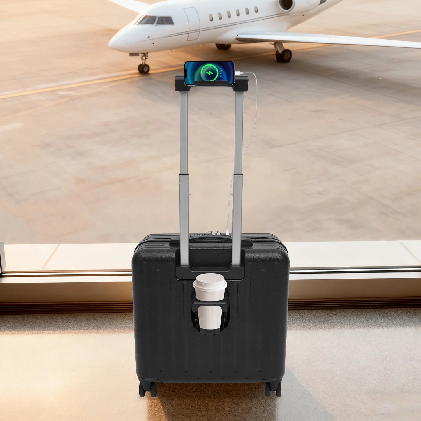 Multifunctional Front Opening Boarding Box Trolley Case With Password Lock