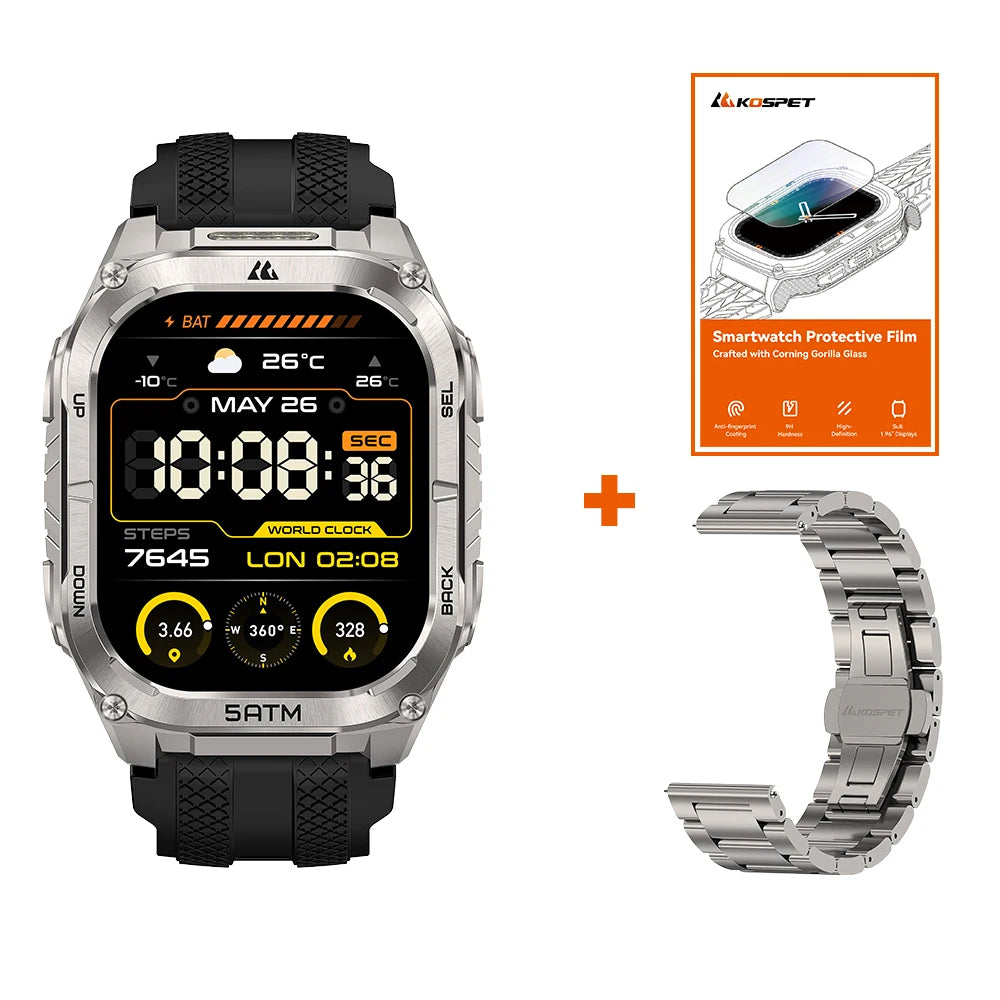 KOSPET Tank M4C Rugged Smartwatch Military Grade GPS With Flashlight