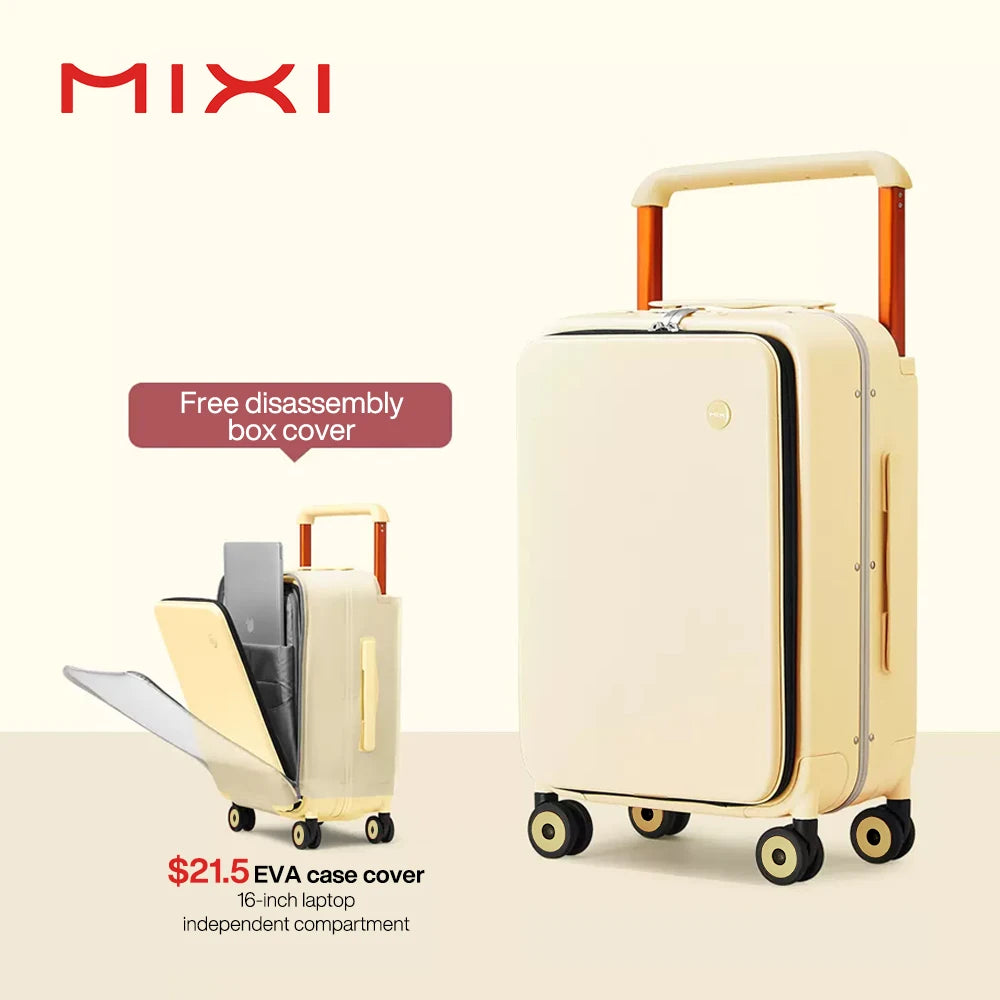 Mixi Carry On Luggage Unisex Wide Handle PC Aluminum Frame