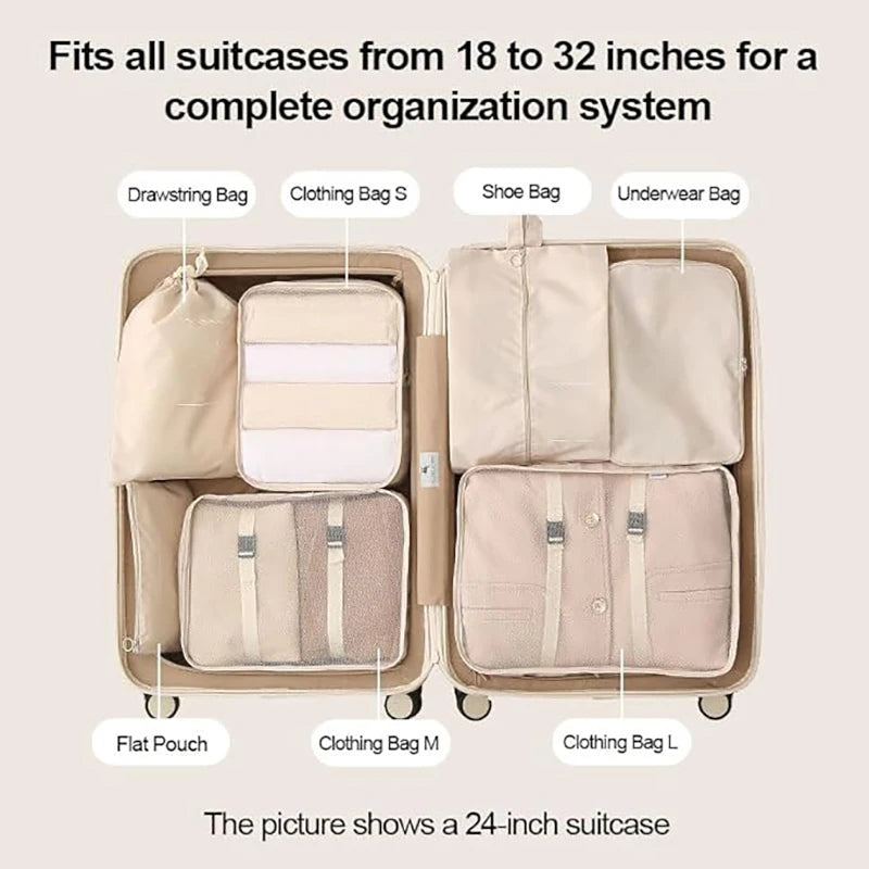 Travel Organizer Packing Cubes Set 7 To 11 Pcs Polyester Bags