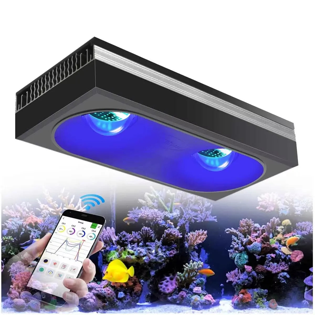 PopBloom RL180 WiFi 180W Full Spectrum LED Aquarium Reef Light