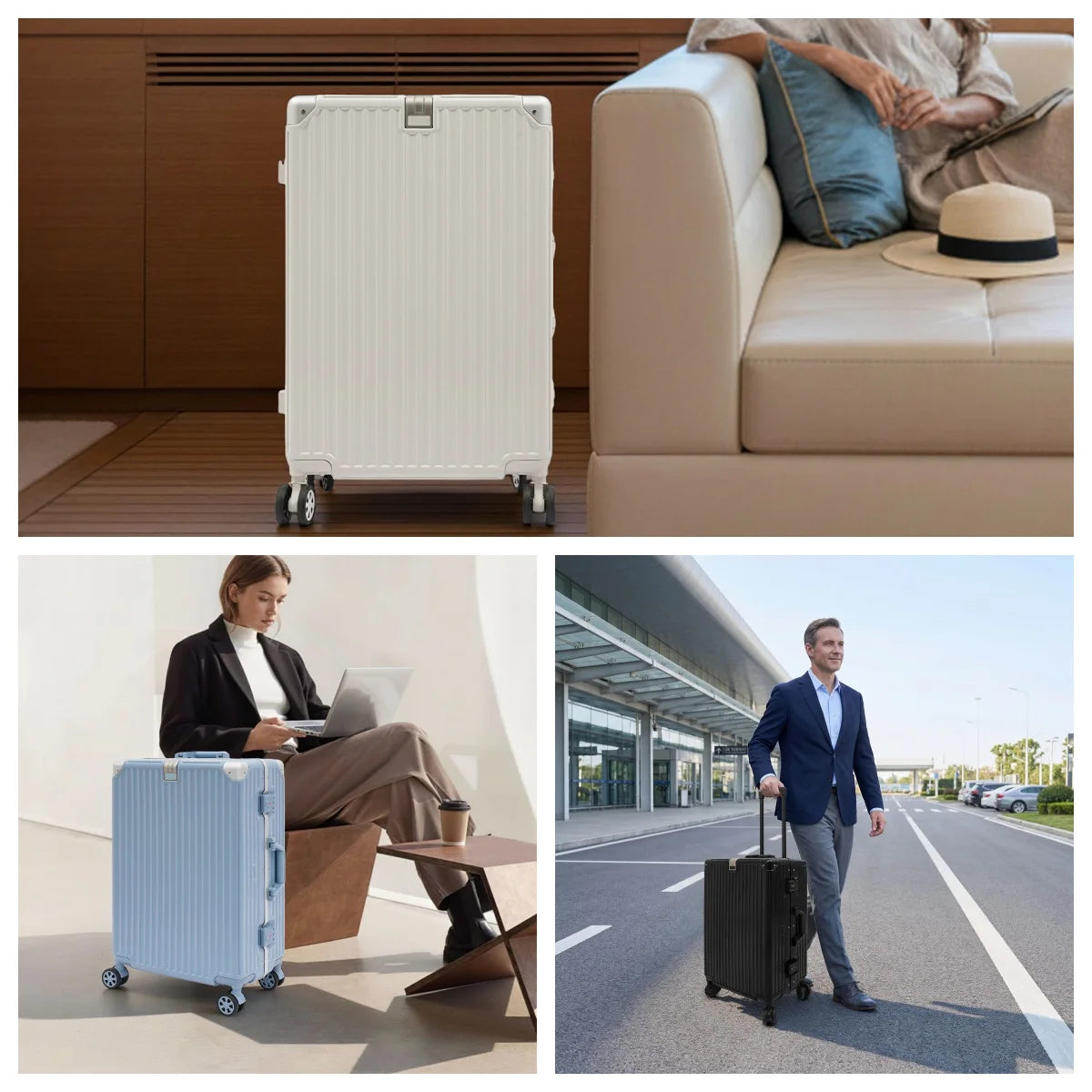 Bymaocar Reinforced Carry On Luggage With Combination Lock