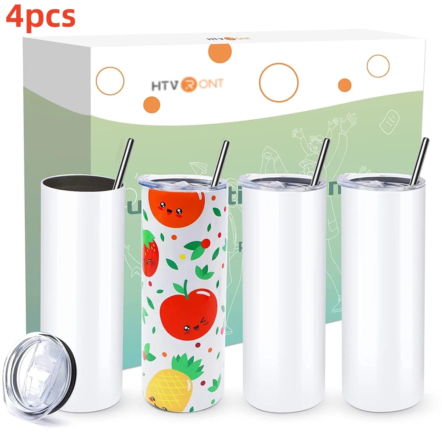 Sublimation Skinny Tumbler DIY Mugs Blank Gift Set With Papers