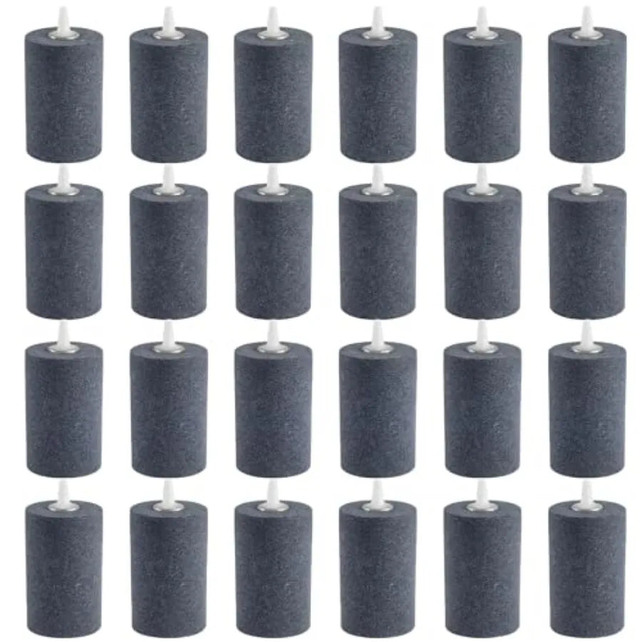 Cylinder Air Stone for Aquarium 24 Pack Sintered Mineral Diffuser