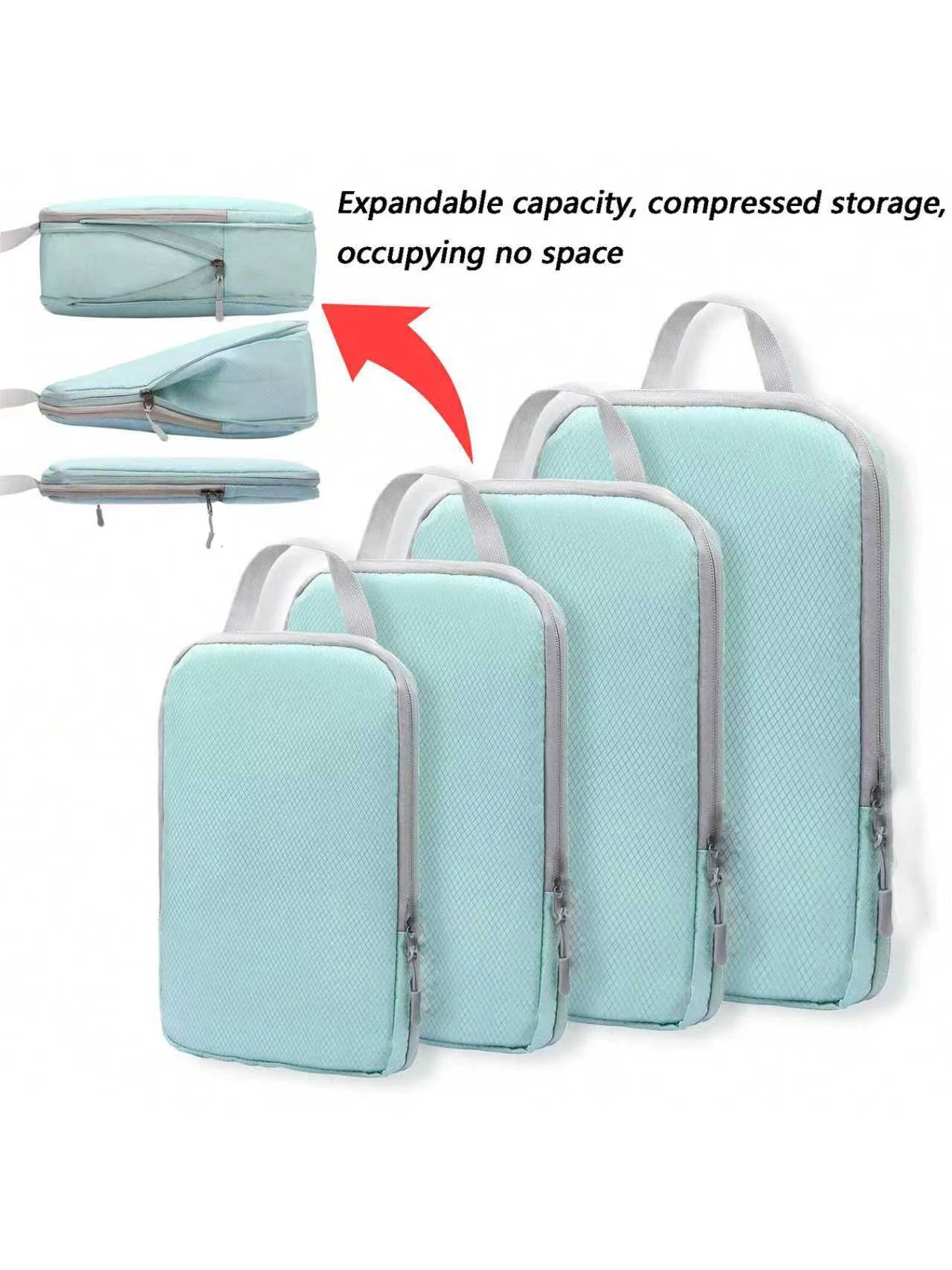 Expandable Luggage Compression Bags Set For Space Saving Travel Storage
