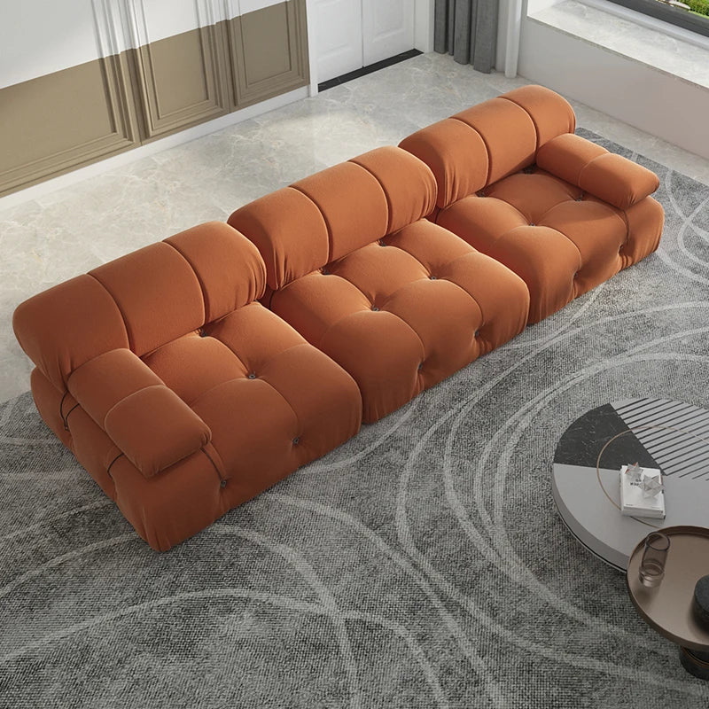 Sdorens Minimalist Modular Sectional Sofa Set Velvet Convertible 3 Seats