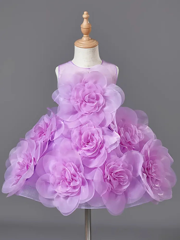 Girls Princess Dress Luxury Sleeveless Party Evening Gown