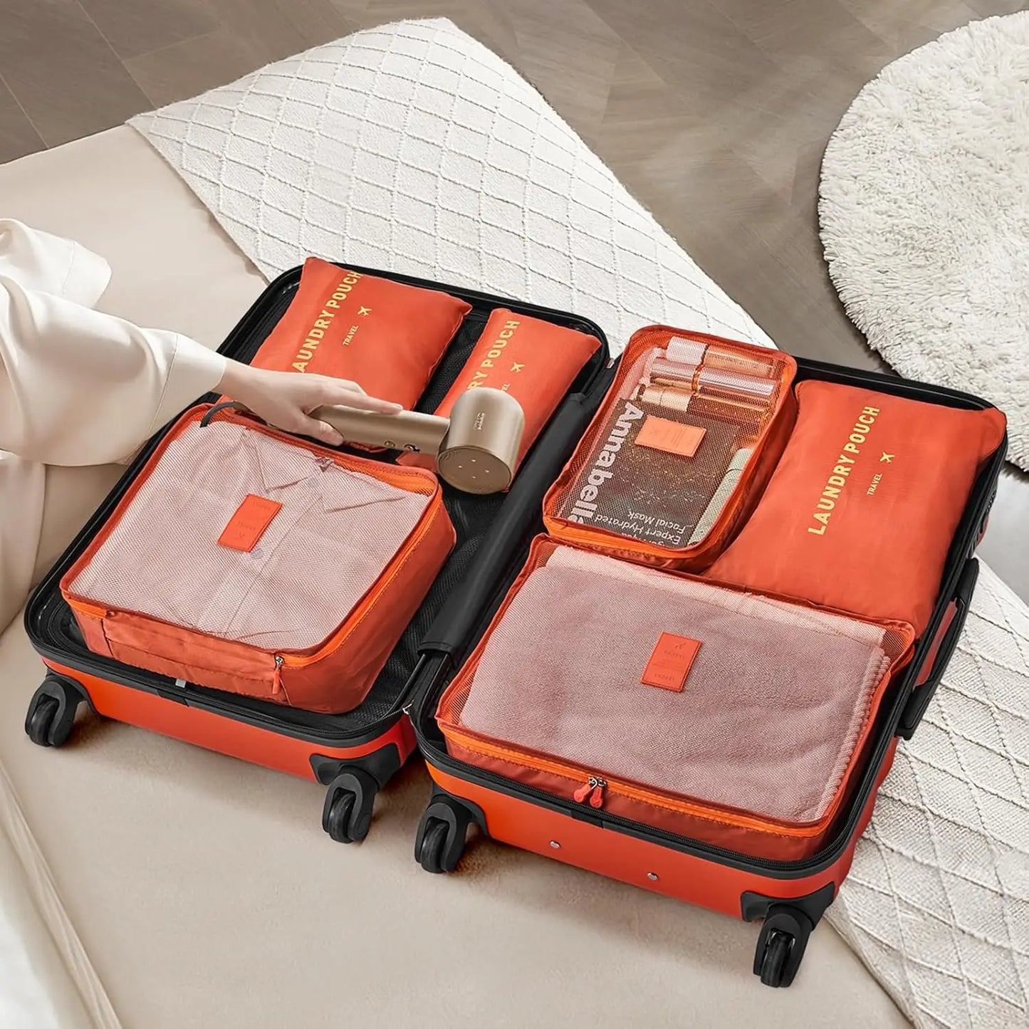 3 Piece ABS Hardside Luggage Set Spinner Wheels And Lock