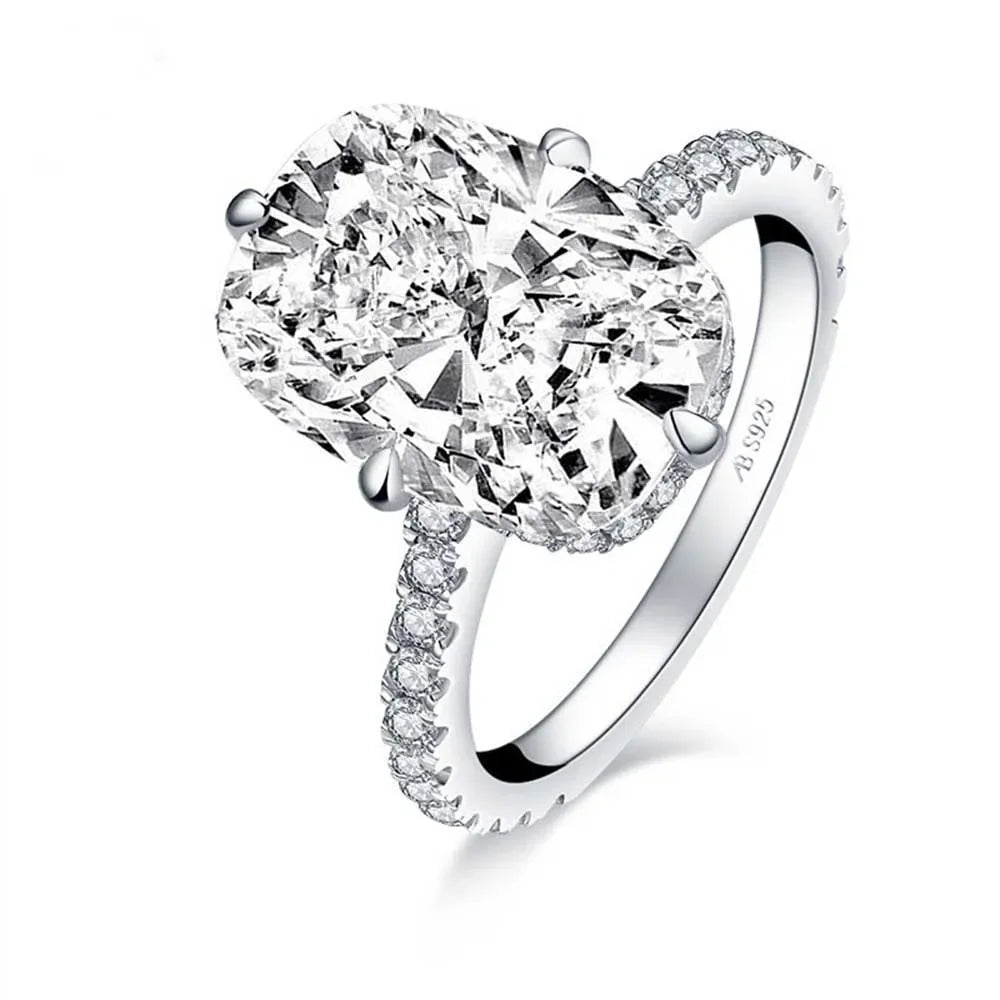 CBTB Sterling Silver Moissanite Ring 925 Women Wedding Jewelry