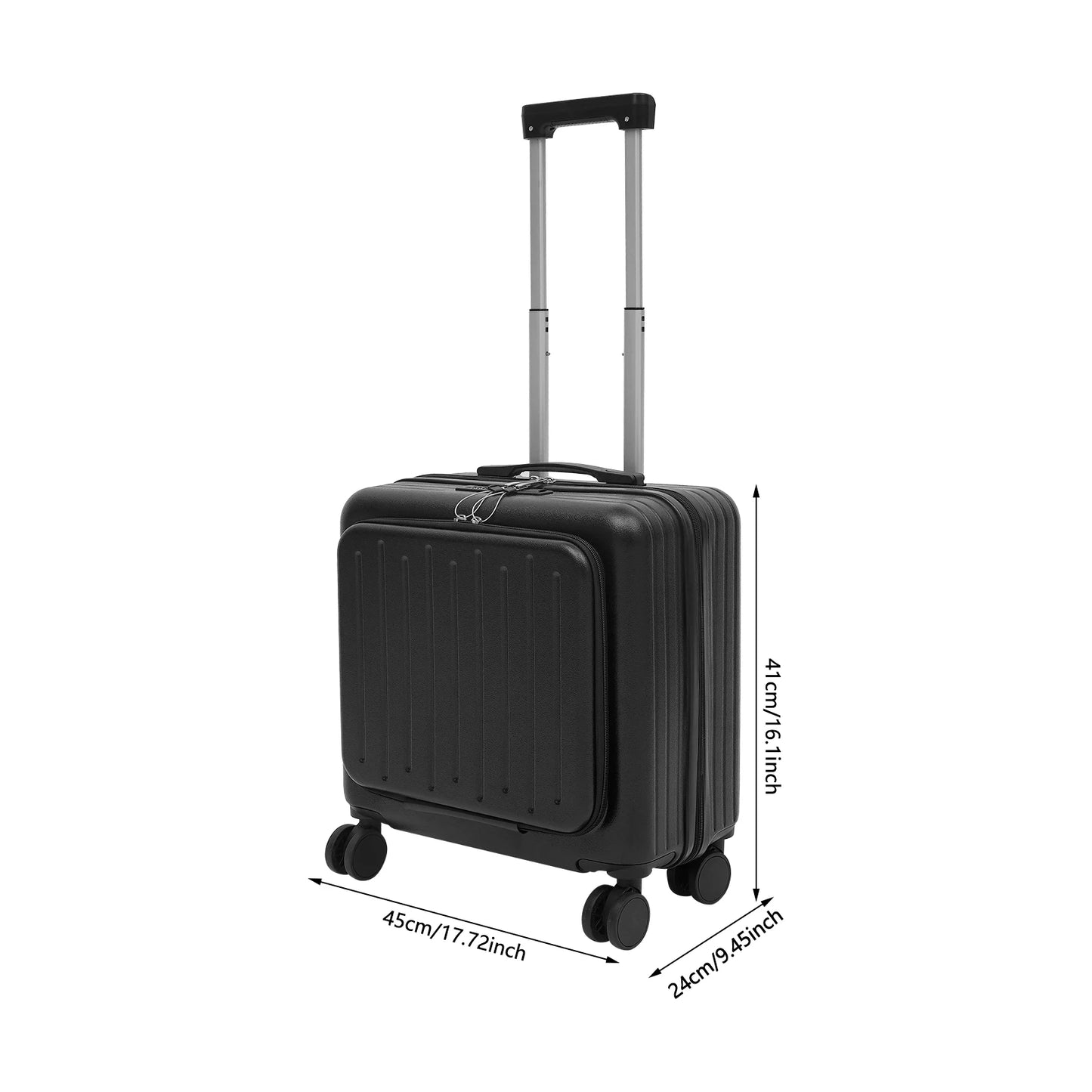Multifunctional Front Opening Boarding Box Trolley Case With Password Lock