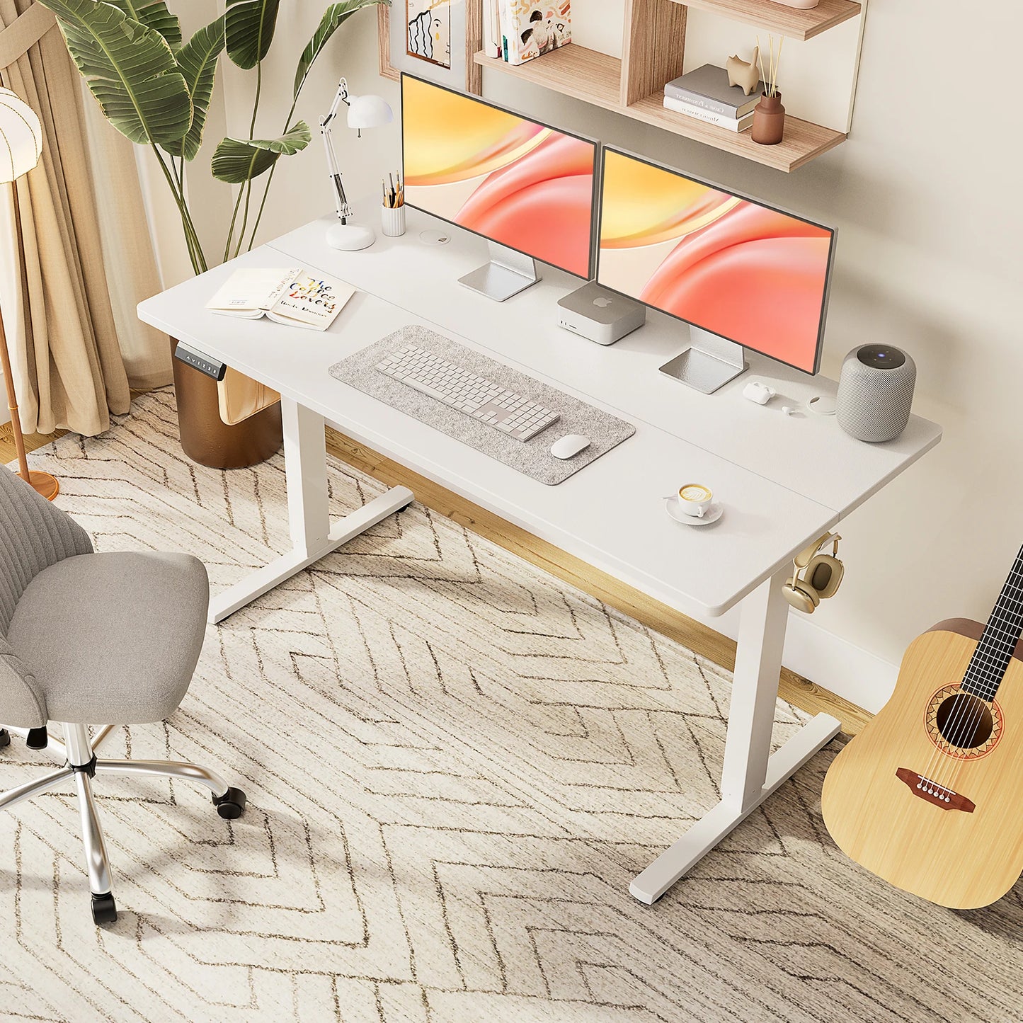 JHK Electric Height Adjustable Ergonomic Standing Desk For Home Office