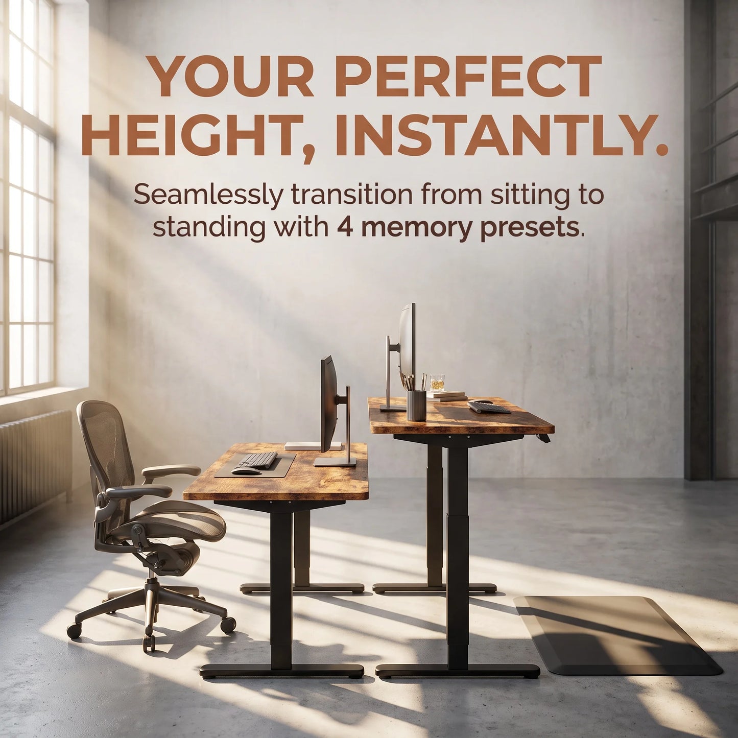 K Kyspho Electric Standing Desk With 4 Memory Height Settings