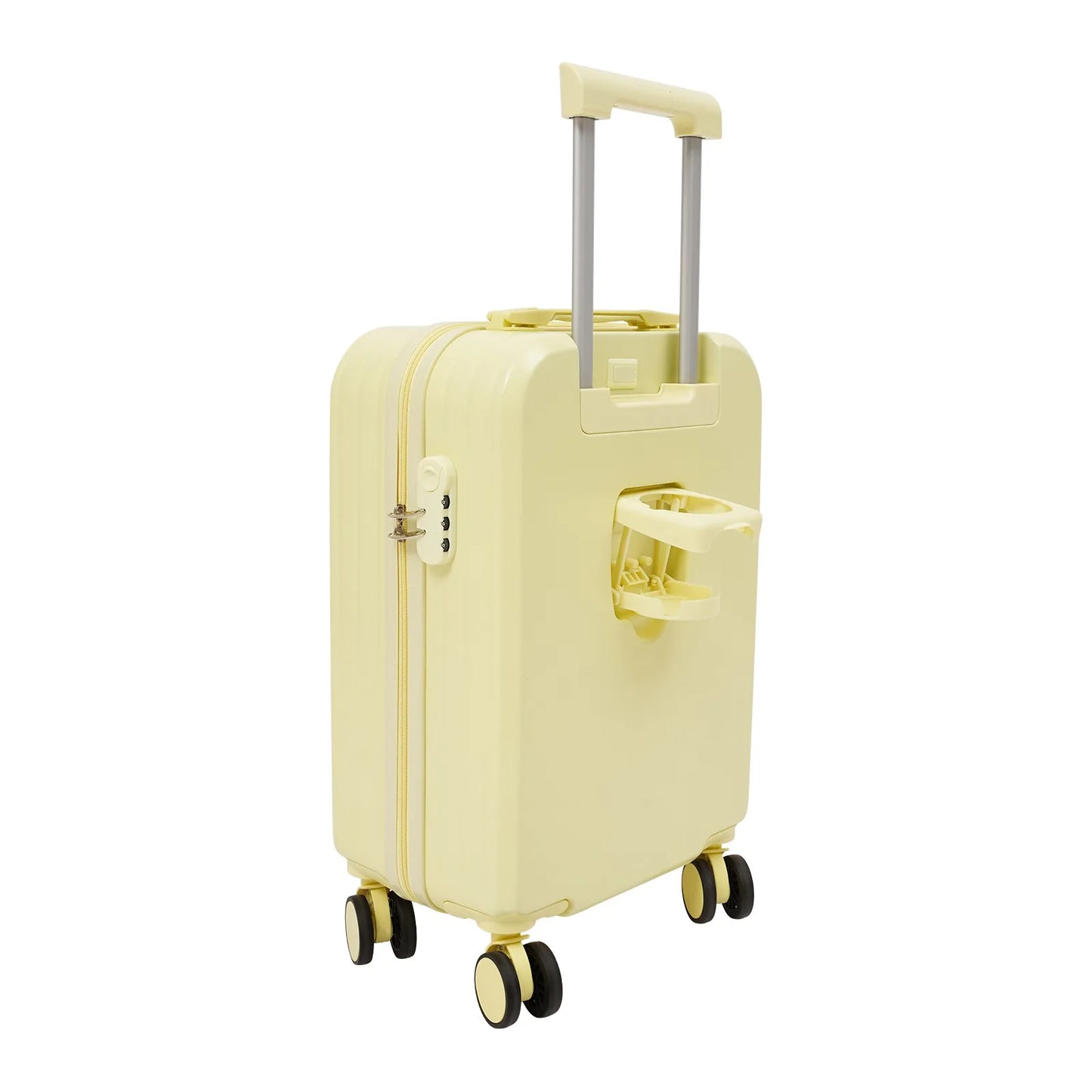 Travel Luggage Carry On Suitcase With USB Port Cup Holder