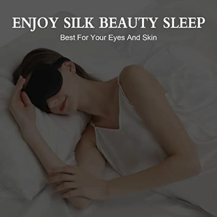Adjustable 3D Contoured Silk Sleep Mask For Restful Sleep