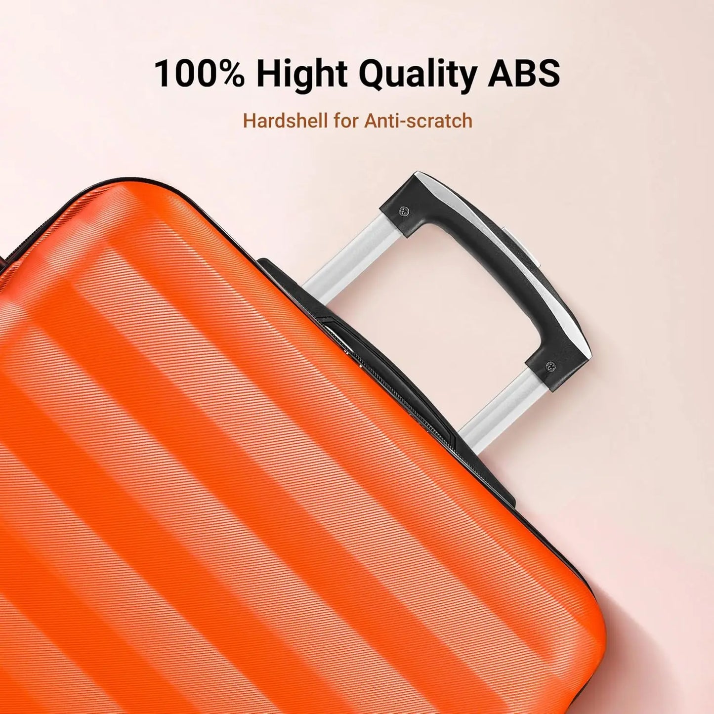 3 Piece ABS Hardside Luggage Set Spinner Wheels And Lock
