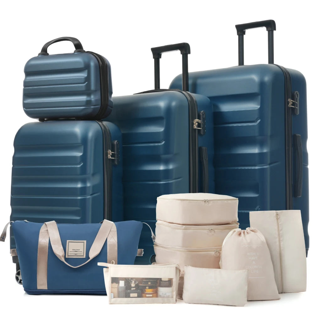 6 Piece ABS Hardshell Luggage Set Dual Spinner Wheels Travel