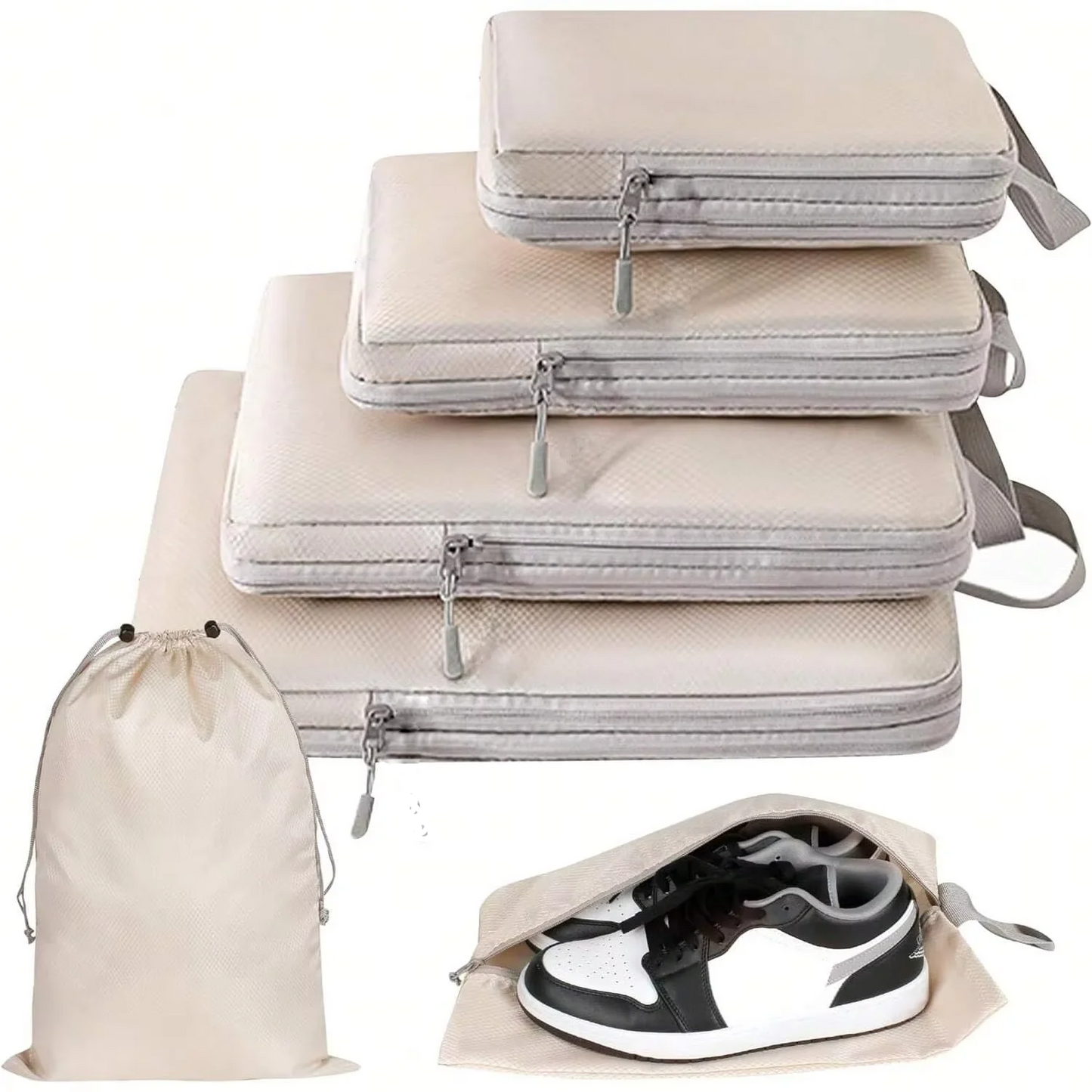 6 Piece Compression Packing Cubes For Luggage Organization And Travel