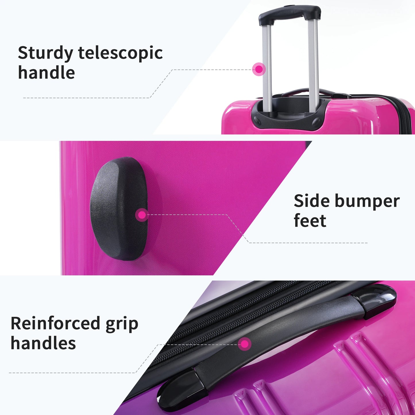 Hardshell Luggage Set 3 Piece Expandable Lightweight Spinner Wheels TSA Lock