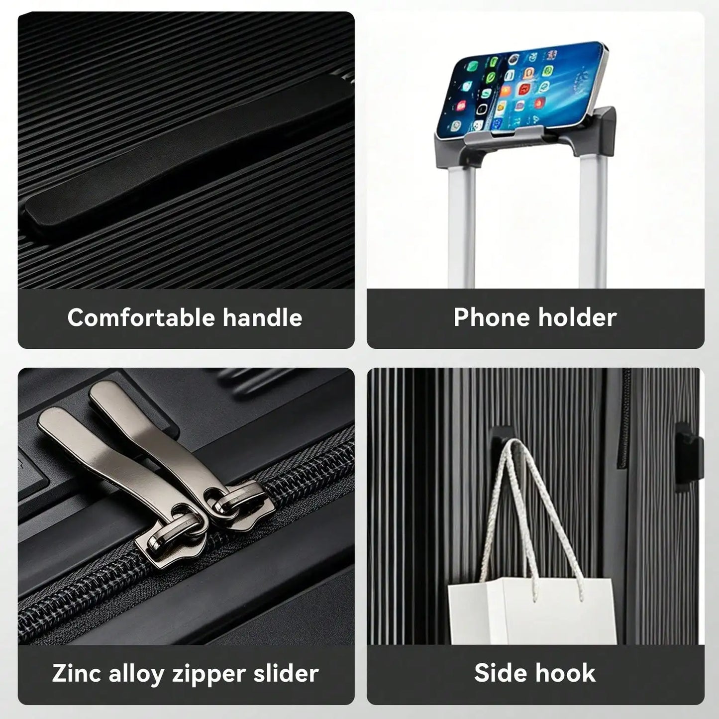 Lightweight Luggage 3 Piece Set With Anti Theft Lock