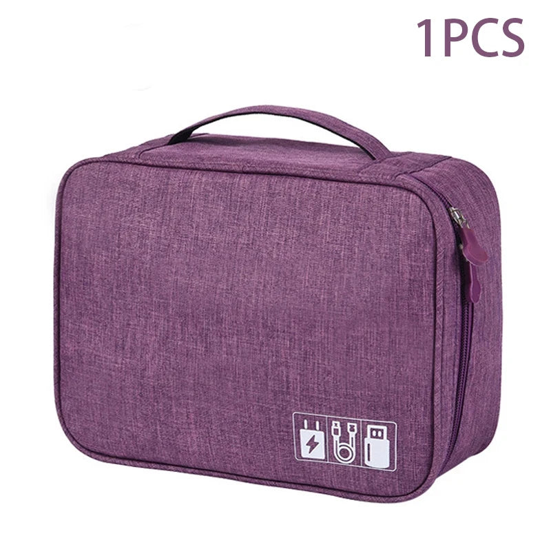 Travel Cable Storage Bag Portable Waterproof USB Cables Charger Organizer