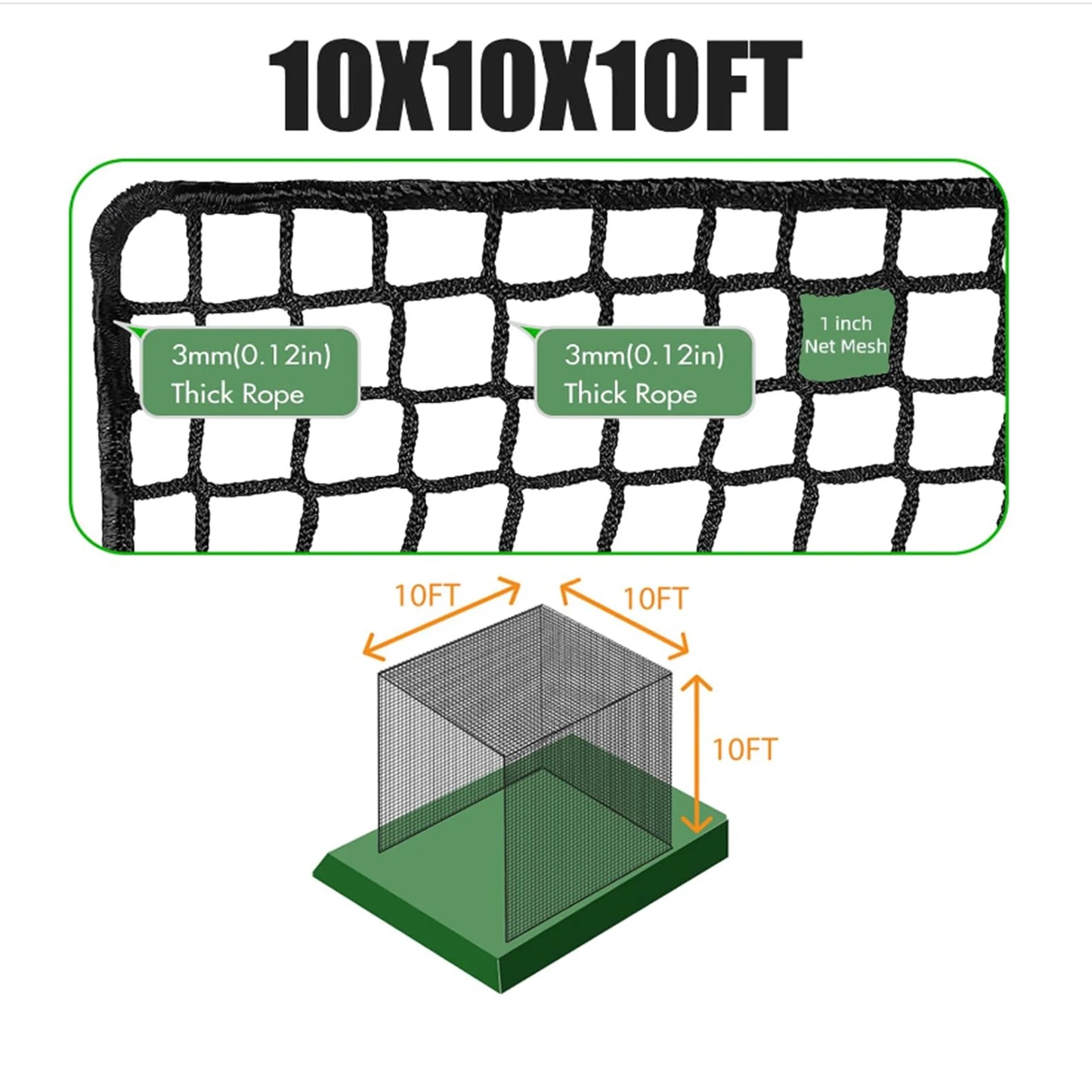 Golf Hitting Net Foldable Portable Batting Cage For Indoor Outdoor Training