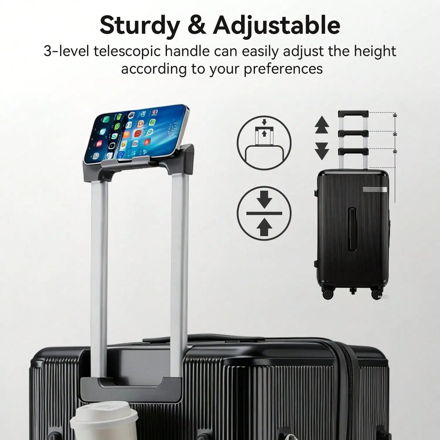 Lightweight Luggage 3 Piece Set With Anti Theft Lock
