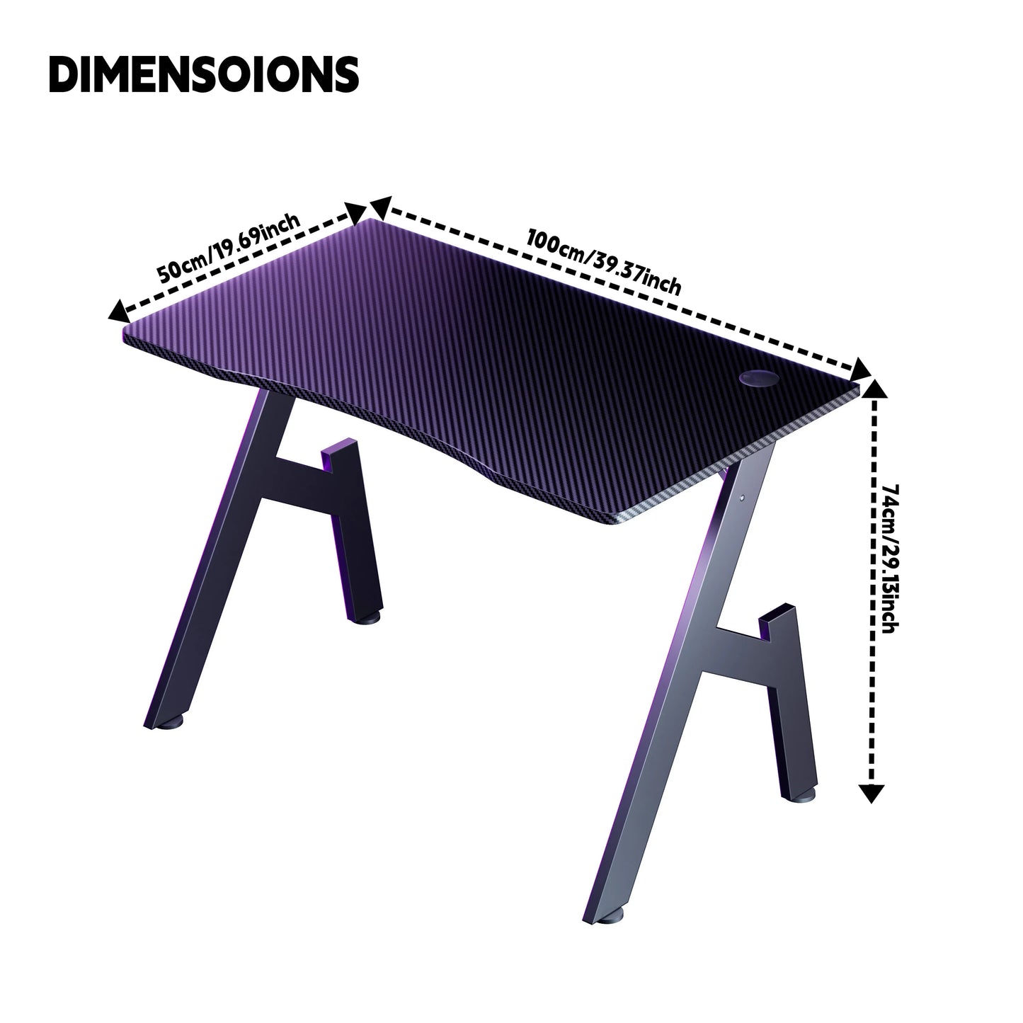 NEBMAAX A-Shaped Carbon Fiber Gaming Desk Ergonomic Workstation