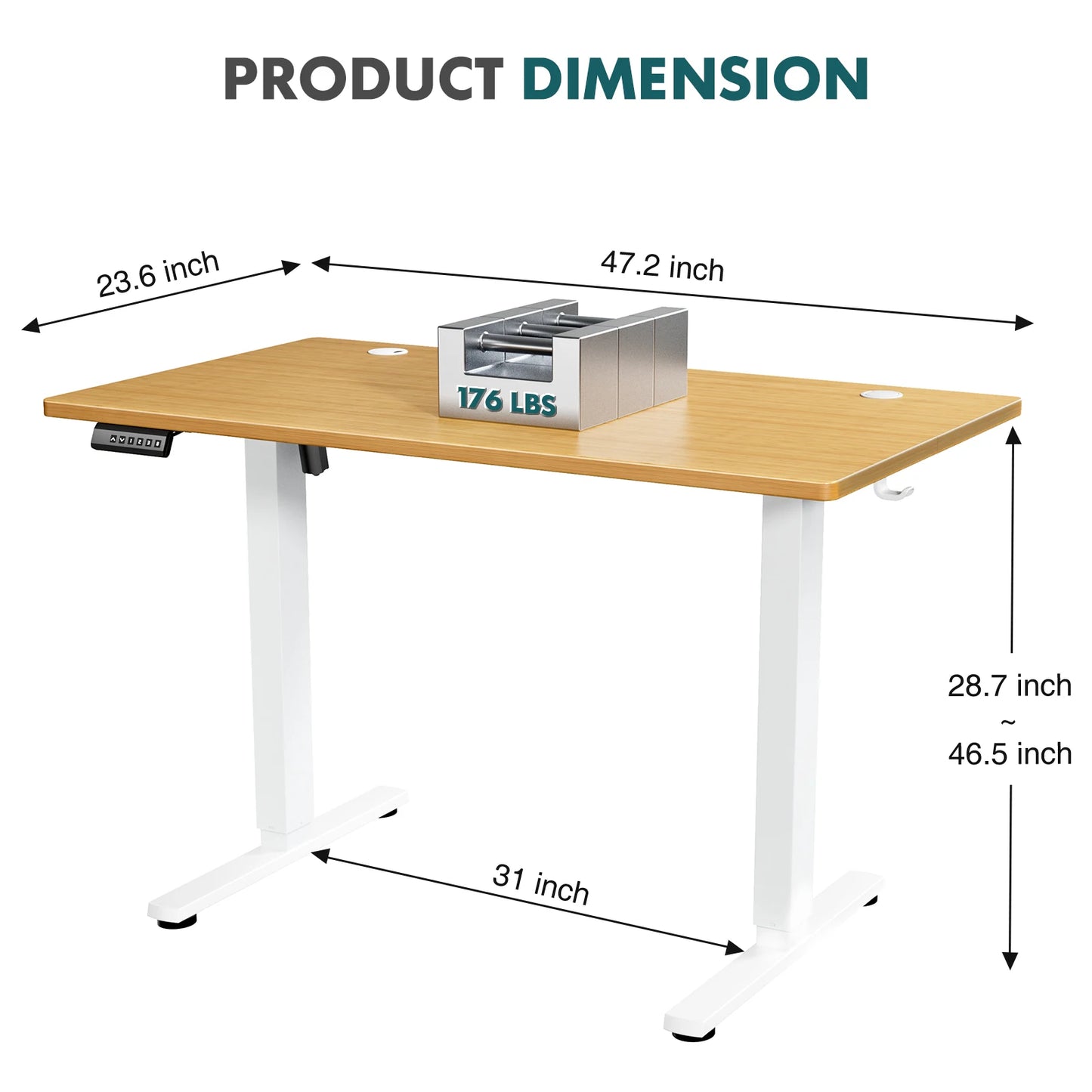 JHK Ergonomic Electric Standing Desk Height Adjustable Workstation