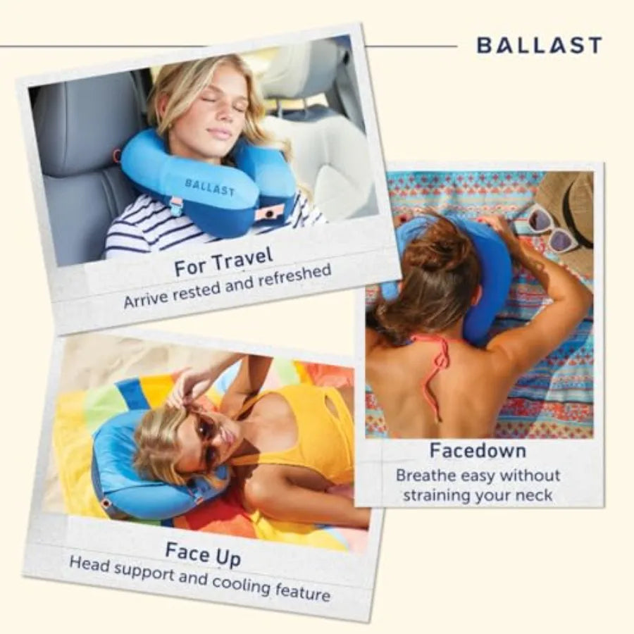 Inflatable Neck Pillow for Travel Airplanes Beach and Pool