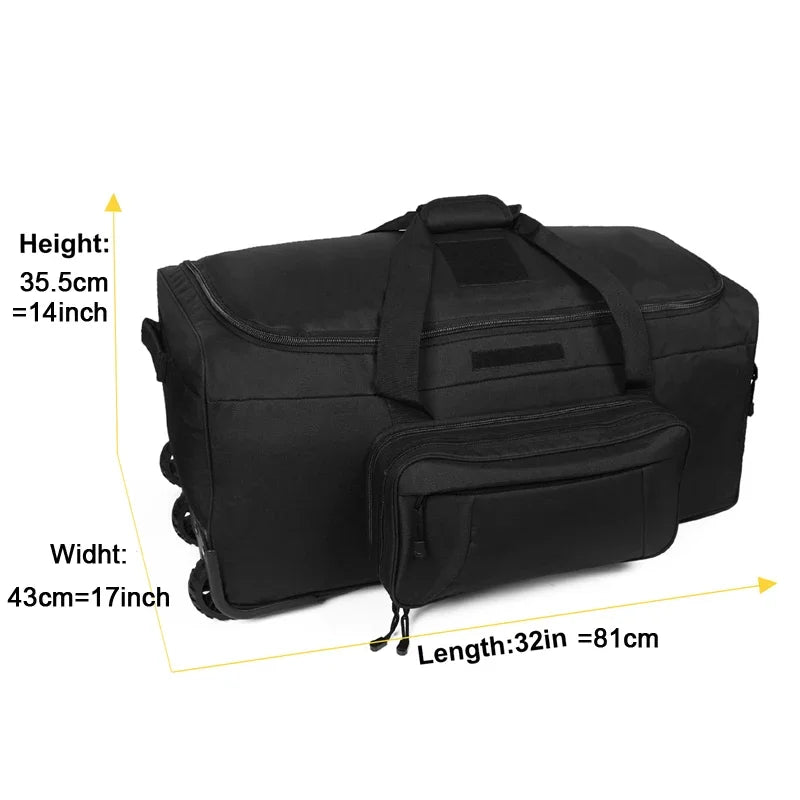 Q Tactical Rolling Duffel Bag for Travel and Camping Luggage