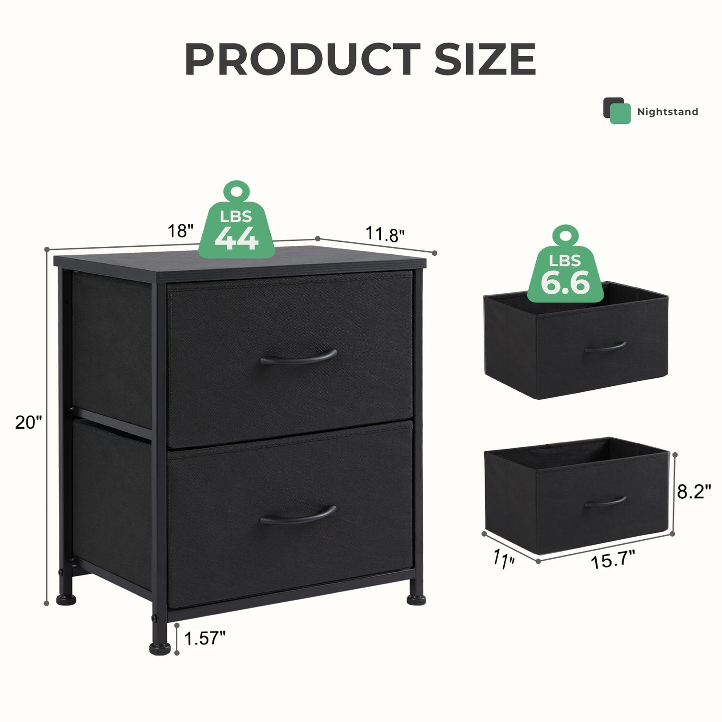 JHK Living Room Cabinet With Fabric Drawers Storage Organizer