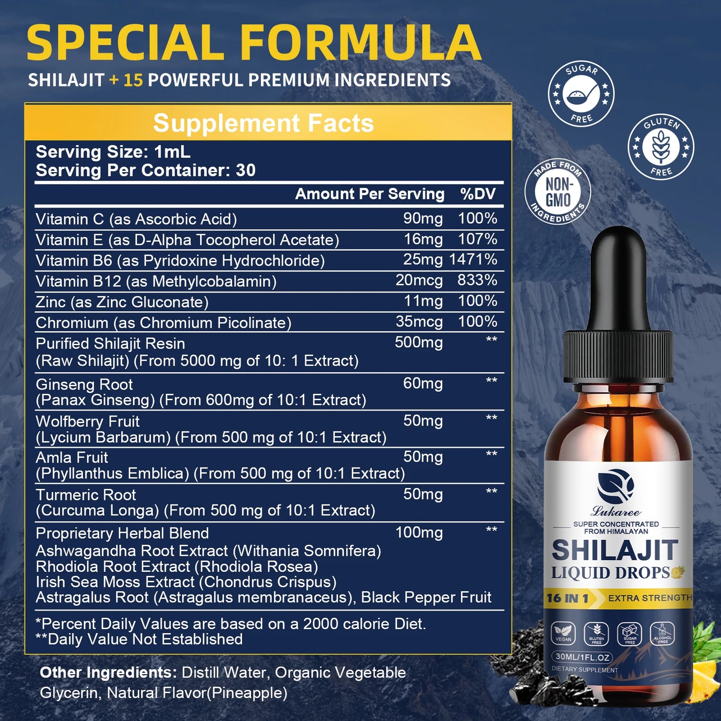 Beworths Shilajit Drops With 85 Minerals And Fulvic Acid