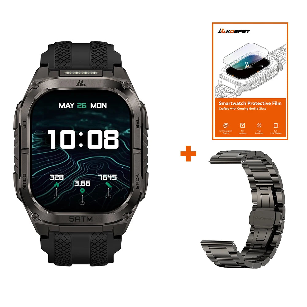 KOSPET Tank M4C Rugged Smartwatch Military Grade GPS With Flashlight