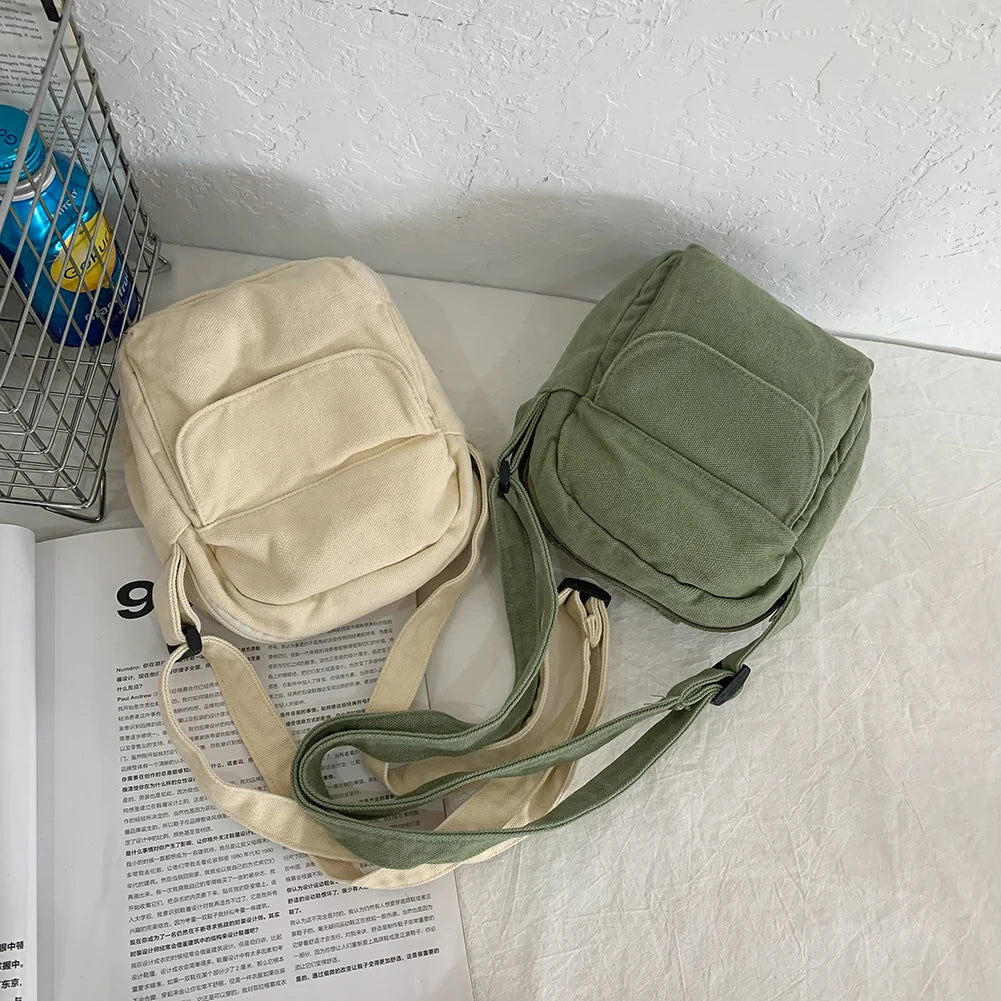 Canvas Crossbody Bag For Women Adjustable Strap Satchel Purse Travel