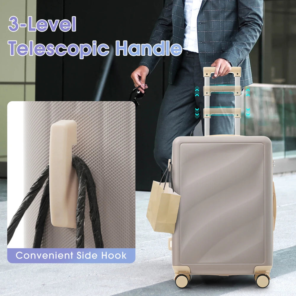 Lightweight ABS Luggage Set 3 Piece With Spinner Wheels and TSA Lock