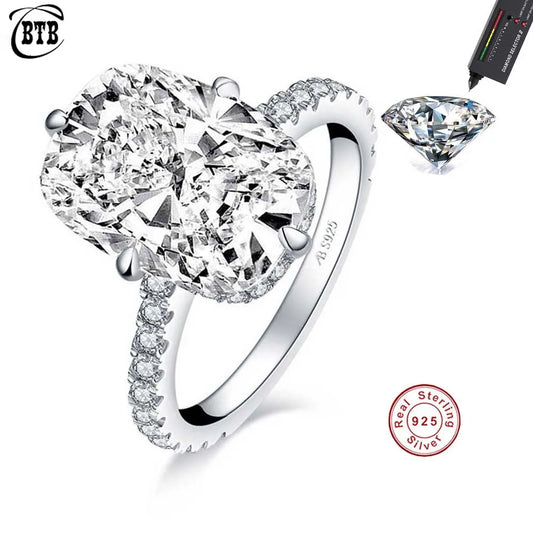 CBTB Sterling Silver Moissanite Ring 925 Women Wedding Jewelry