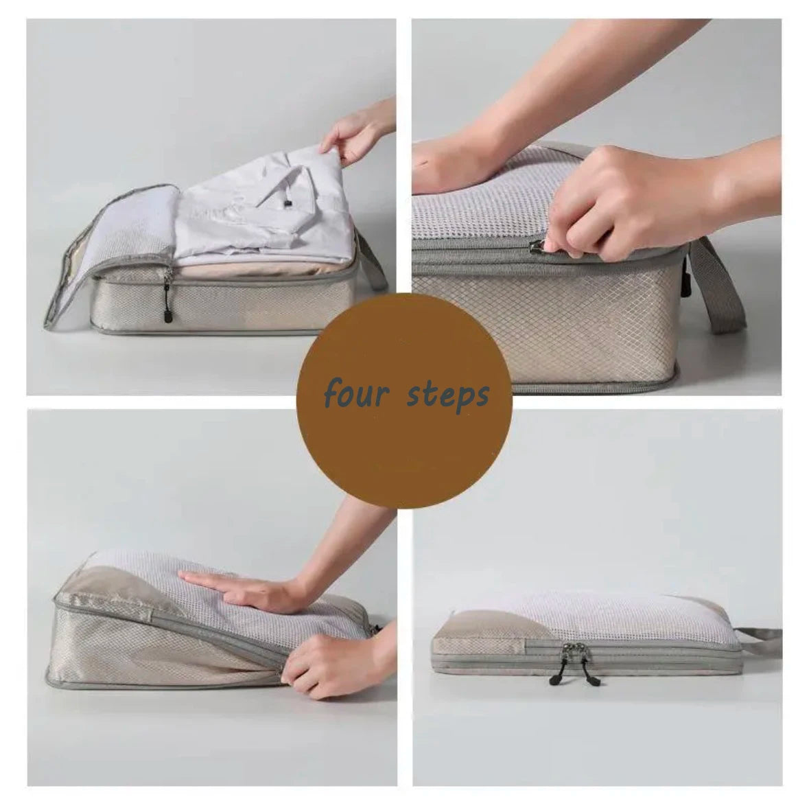 Expandable Luggage Compression Bags Set For Space Saving Travel Storage