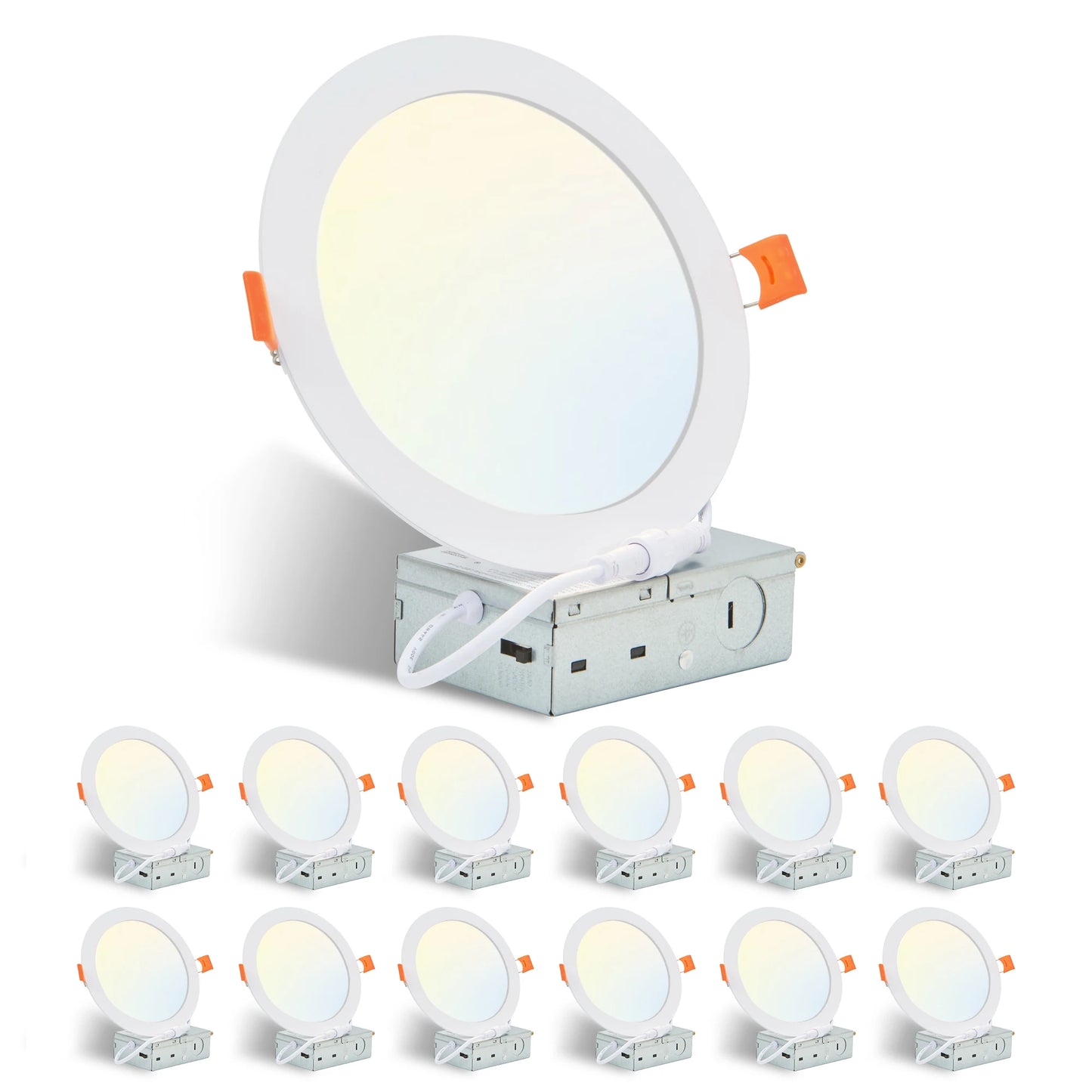 ARLGSITE 12-Piece Shell-Less LED Ceiling Lights Dimmable Downlights 3000K-5000K
