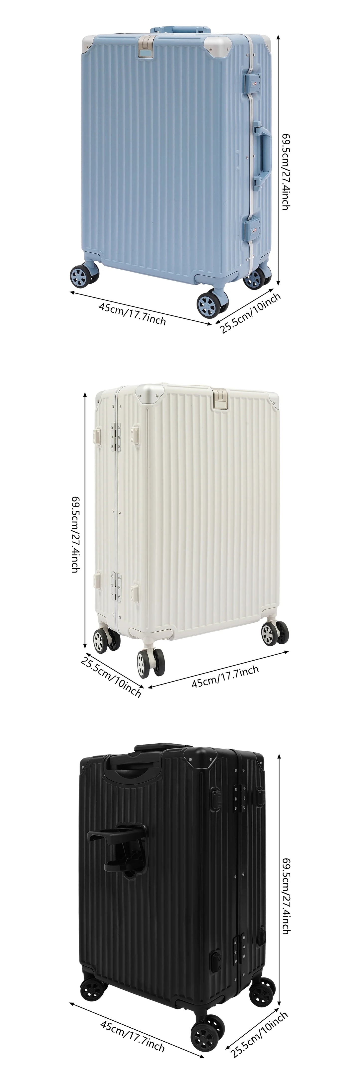 Bymaocar Reinforced Carry On Luggage With Combination Lock