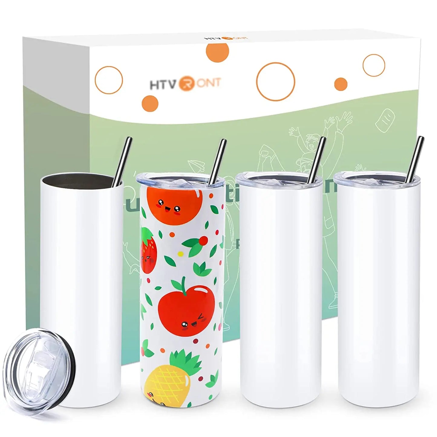 Sublimation Skinny Tumbler DIY Mugs Blank Gift Set With Papers